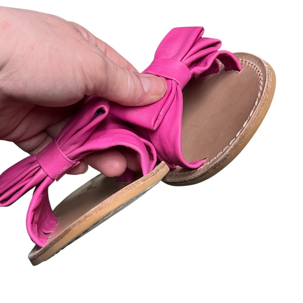 Jack Rogers fuchsia pink leather brightly bow sandals - Picture 4 of 10